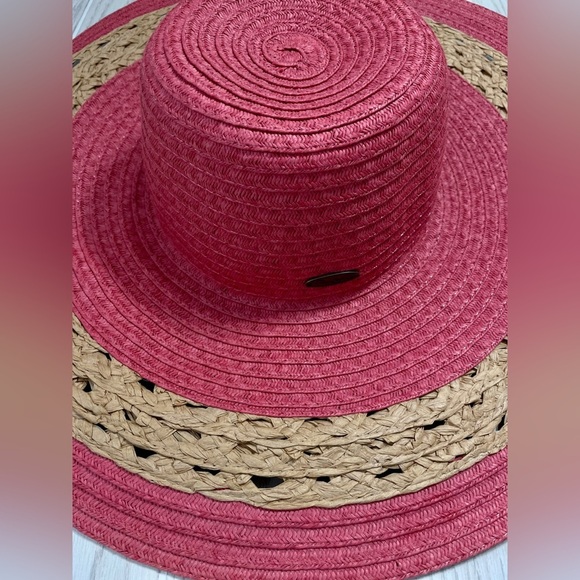 Panama Jack Coral and Cream Sun Hat EUC OSFM - Picture 3 of 5